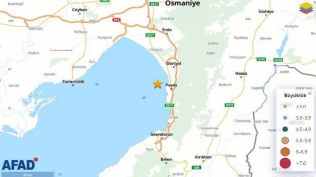 İskenderun Körfezi’nde deprem